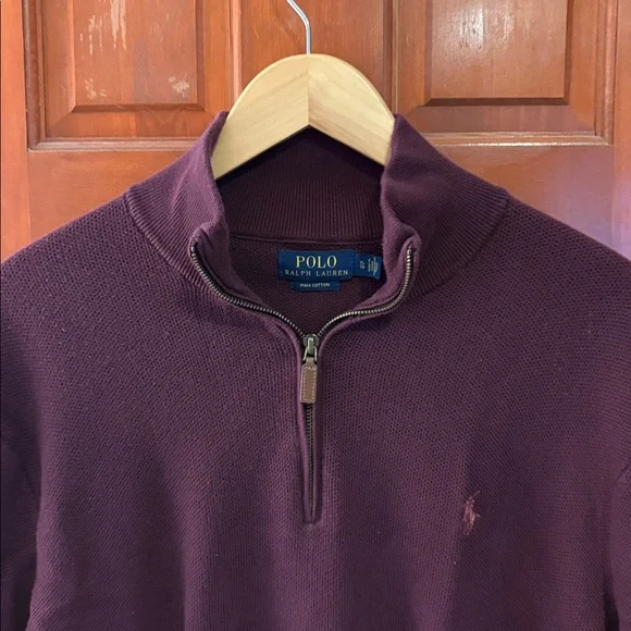Polo by Ralph Lauren Burgundy V-Neck Sweater - Picture 4 of 4